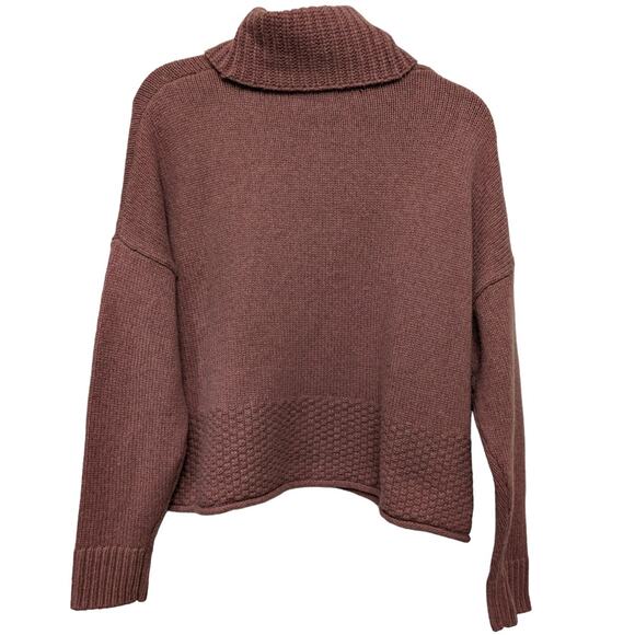 Madewell Sadler Turtleneck Wool Blend Sweater Size Medium Mauve Pink - Picture 2 of 6